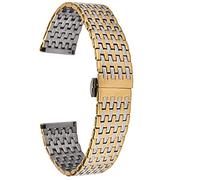 Watch Strap Metal Stainless Steel 12Mm 14Mm 16Mm 18Mm 20Mm 22Mm Quick Release Curved End Strap Men's Women's Butterfly Buckle Solid Bracelet with Accessories/12Mm/Rose Gold