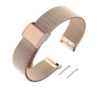 Watch Strap Replacement Compatible with Garmin Vivoactive 4S / Vivomove 3S / Venu 2S Adjustable Watch Band Metal Wrist Strap 135mm-210mm Rose Gold
