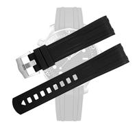 Watch Strap Replacement for New Omega Seamaster 300M Curved FKM Rubber 20mm, silver, One Size