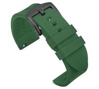 Watch Strap Rubber Watch Band 20mm 22mm 24mm Sports Strap Universal Quick Release Replacement Watchband Soft(Green-black buckle,18mm)
