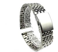 Watch Strap Solid Curved End Quick Release Suitable for 22Mm 20Mm Metal Stainless Steel Safety Folding Buckle Strap /16Mm/Gold with Tool