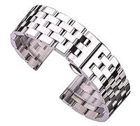 Watch Strap, Solid stainless steel strap bracelet men's and women's strap metal strap unfolding clasp Bracelet (Band Color : RoseGold, Band Width : 24mm) (22mm RoseGold)
