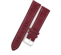 watch strap, Suede Leather Watchband 16mm 17mm 18mm 19mm 20mm 22mm Handmade Stitching Quick Release Watch Strap(Wine Red,18mm)