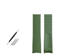 Watch Strap Suitable Compatible With Longines Concas Original Rubber Silicone Diving L3.742/644 Sports Men's Bracelet 21mm(Green No buckle)