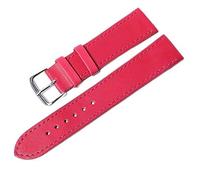 Watch Straps 10 Colors Strap Watch Leather Watches Band 12mm 14mm 16mm 18mm 20mm 22mm 24mm for Women Men Watchbands Solid Color Watch Belts Replacement Strap (Color : Hot Pink)