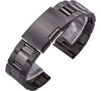 Watch Straps 18 20 22 24mm Solid Stainless Steel Watch Band Metal Bracelet Straight End Gold Silver Black Wrist Watches Replacement Watchband (Band Color : Black Band Width : 18mm) (24mm Black) Xinduo