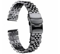 watch straps 18mm 19mm 20mm 21mm 22mm 23mm 24mm 26mm 28mm 30mm Strap Solid Stainless Steel Wristband Safety Folding Buckle Accessories (28mm,Black)
