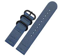 Watch Straps 18mm 20mm 22mm 24mm 26mm Watch Band Men Silver Buckle Canvas Belts Watch Strap Replacement Strap (Color : Blue A)