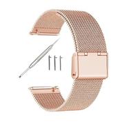 Watch Straps 18mm 20mm 22mm 24mm Width Quick Release Full Stainless Steel Watchband Wristwatch Universal Flat Head Strap Accessories (20mm,Rose gold goukou)