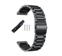 Watch Straps 18mm 20mm 22mm 24mm Width Quick Release Full Stainless Steel Watchband Wristwatch Universal Flat Head Strap Accessories (20mm,Black sanzhu)