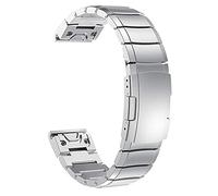 Watch Straps 20/22/26 Mm Stainless Steel Band For Forerunner Fenix 5 5X 5S Plus Vivoactive3 For Quickfit Metal Watch Band (Color : Silver, Size : 26mm) (Silver 22mm)