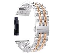 watch straps 20mm 22mm Quick Release Stainless Steel Watchband Double Press Butterfly Buckle Flat Head Universal Strap With Tool