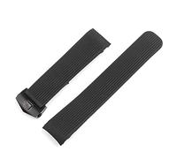 Watch Straps 20MM 22MM Sports Rubber Silicone Classic Waterproof Watch Band Strap Curved End Bracelet Man Replacement Strap (Color : 2 Black Buckle 20mm)