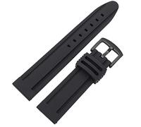 Watch Straps 22mm 24mm Silicone Watch Band Strap Sport Soft Diving Rubber Clock Watchbands Stainless Steel Pin Buckle Bracelet Accessories (Color : Black buckle, Size : 20mm) (Black Buckle 22mm)