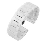 Watch Straps Ceramic Watchband 14 15 16 17 18 19 20 21 22mm Black White Watch Strap for Men and Women Bracelet Replacement Strap (Color : White A)