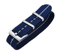 Watch Straps for Men and Women,Watch strap loop, 20mm/22mm French Troops Parachute Elastic Nylon Watch Straps Replacement Skin Friendly Watch Band Accessories ( Color : Deep Blue With White , Size : 2
