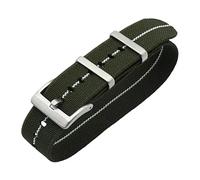 Watch Straps for Men and Women,Watch strap loop, 20mm/22mm French Troops Parachute Elastic Nylon Watch Straps Replacement Skin Friendly Watch Band Accessories ( Color : Green With White , Size : 20mm