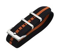 Watch Straps for Men and Women,Watch strap loop, 20mm/22mm French Troops Parachute Elastic Nylon Watch Straps Replacement Skin Friendly Watch Band Accessories (Color : Black with Orange, Size : 20mm