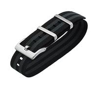 Watch Straps for Men and Women,Watch strap loop, 20mm/22mm French Troops Parachute Elastic Nylon Watch Straps Replacement Skin Friendly Watch Band Accessories ( Color : Black With Gray , Size : 22mm )