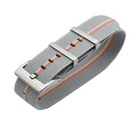 Watch Straps for Men and Women,Watch strap loop, 20mm/22mm French Troops Parachute Elastic Nylon Watch Straps Replacement Skin Friendly Watch Band Accessories (Color : Grey White Orange, Size : 22mm