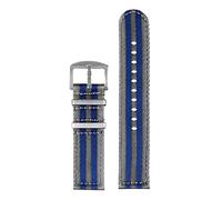 Watch Straps for Men and Women,Watch strap loop, 20mm-22mm Men Silky Nylon Braided Sport Watch Strap Skin Friendly Watch Wrist Band Bracelet Replacement for Dial Quartz Watch ( Color : Blue With Grey