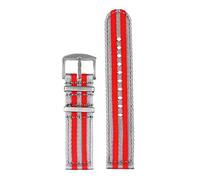 Watch Straps for Men and Women,Watch strap loop, 20mm-22mm Men Silky Nylon Braided Sport Watch Strap Skin Friendly Watch Wrist Band Bracelet Replacement for Dial Quartz Watch ( Color : Grey With Red s