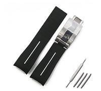 Watch Straps Men's Rubber Strap 20mm21mm Folding Buckle Watch Accessories Waterproof Silicone Strap Women Band Replacement Strap (Color : Style A2)