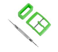 Watch Straps Replacement Plastic Buckle and Silicone Loops for Swatch- Choice of Colors & Widths (17mm, Green)