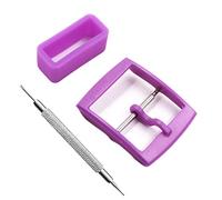 Watch Straps Replacement Plastic Buckle and Silicone Loops for Swatch- Choice of Colors & Widths (17mm, Purple)