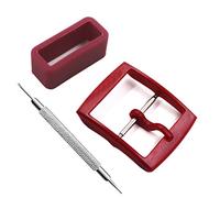 Watch Straps Replacement Plastic Buckle and Silicone Loops for Swatch- Choice of Colors & Widths (17mm, Wine Red)