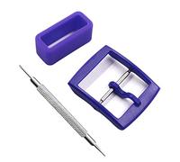 Watch Straps Replacement Plastic Buckle and Silicone Loops for Swatch- Choice of Colors & Widths (19mm, Azure)