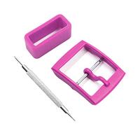 Watch Straps Replacement Plastic Buckle and Silicone Loops for Swatch- Choice of Colors & Widths (19mm, Fuscia)