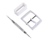 Watch Straps Replacement Plastic Buckle and Silicone Loops for Swatch- Choice of Colors & Widths (20mm, White)