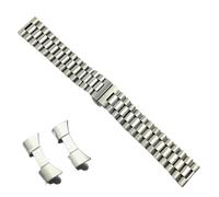 watch straps Stainless Steel Band 10mm 12mm 13mm 14mm 16mm 17mm 18mm 19mm 20mm 21mm 22mm Universal Wrist Strap Butterfly Buckle (Color : Silver, Size 17mm)
