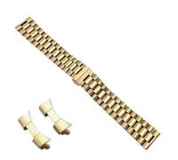watch straps Stainless Steel Band 10mm 12mm 13mm 14mm 16mm 17mm 18mm 19mm 20mm 21mm 22mm Universal Wrist Strap Butterfly Buckle (Color : Rose gold, Size 17mm)