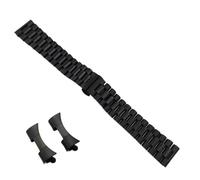 watch straps Stainless Steel Band 10mm 12mm 13mm 14mm 16mm 17mm 18mm 19mm 20mm 21mm 22mm Universal Wrist Strap Butterfly Buckle (Color : Black, Size 16mm)