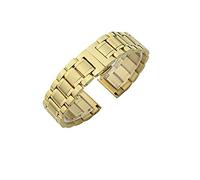 Watch Straps Watch Band Strap Stainless Steel 12/14/15/16/17/18/19/20/21/22/23/24mm Watch Bracelet for Quartz Watch Men Replacement Strap (Color : Golden)
