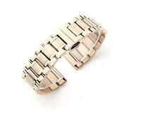 Watch Straps Watch Band Strap Stainless Steel 12/14/15/16/17/18/19/20/21/22/23/24mm Watch Bracelet for Quartz Watch Men Replacement Strap (Color : Rose Golden)