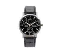 Watch Three Watches Belt Blue Men's Glass Men Watch Quartz Men's Watch Countdown Timer Watch (Black, One Size)