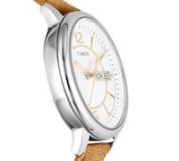 Watch Timex Chicago Day Date Chicago White Dial Brass Mineral Glass Quartz Japanese Movement 45mm America America Watch Tw2v28900 Brown [timex] Men's