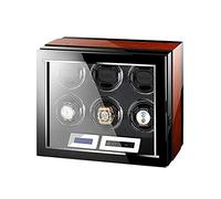 Watch Watch Winder for 6 Automatic Watches 15 Rotation Modes Built-in Blue LED Illumination Ultra-Silence LCD Touchscreen Display with Remote Control