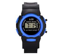 Watch Waterproof Digital Children Analog Electronic Sport Wrist LED Girls Kid's Watch 8 Year Old Boy Watch (Blue, One Size)