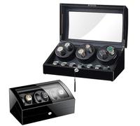 Watch Winder Automatic Watch Winder for 6 Watch Winders 7 Storages Spaces Rotate Watches Storage Display Winding Case Wooden Self Winding Mechanical Watch Box with Silent Motor (Color : D) Atmosphere