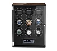 Watch Winder Automatic Watch Winder for 9 Watches Wooden Watches Rotation Storage Box Display Dust-Proof Case 4 TPD Modes LCD Remote Control with Quiet Motor for Men and Women Watches (Color : B)