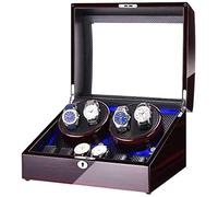 Watch Winder Box for 4+6 Automatic Watches, with Blue Led Light, Piano Paint Exterior, 4 Rotation Modes Accessories, c,