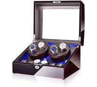 Watch Winder Box for 4+6 Automatic Watches, with Blue Led Light, Piano Paint Exterior, 4 Rotation Modes Accessories, c,