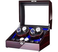 Watch Winder Box for 4+6 Automatic Watches, with Blue Led Light, Piano Paint Exterior, 4 Rotation Modes Accessories, c,