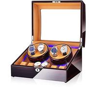 Watch Winder Box for 4+6 Automatic Watches, with Blue Led Light, Piano Paint Exterior, 4 Rotation Modes Accessories, c,