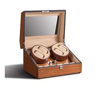 Watch Winder, Can Accommodate 4 + 6 Watch Solid Wood Matte Lacquered Watch Box, Silent Running Motor, 34 25 22cm