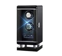 Watch Winder for 2 Automatic Watches Smart Fingerprint with Remote Control LCD with Touch Panel Silent Motor Blue LED Light Control Screen 6 Rotation Modes